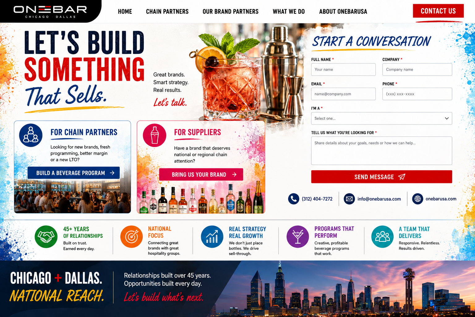 OneBarUSA approved Contact page